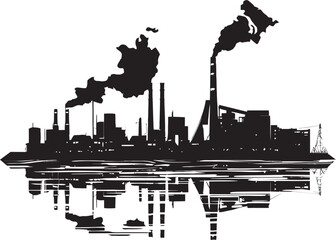 HazyHabitat Pollution Vector Emblematic Design MuddyMist Water and Air Pollution Icon