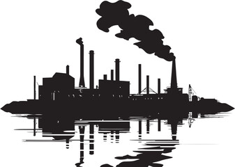 MuddyMist Water and Air Pollution Icon EcoSmog River Pollution Vector Logo