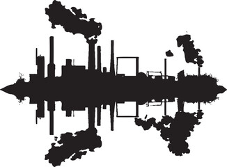 PollutedPlume Vector Pollution Icon Design HazyHabitat River Water and Air Pollution Emblem