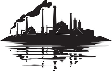 HazyHarbor River Water and Air Pollution Symbol EcoFog Pollution Vector Logo