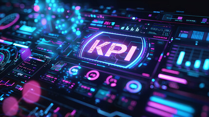 Obraz premium Close-up view of digital screen featuring striking red button futuristic technology concept