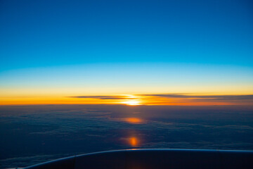 Copenhagen, Denmark - aerial cloudscape at sunrise
