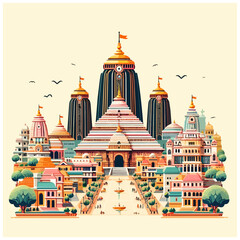 Shri Jagannath Temple, Odisha  - obrazy, fototapety, plakaty