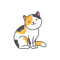 cute cat cartoon vector illustration.