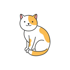cute cat cartoon vector illustration.
