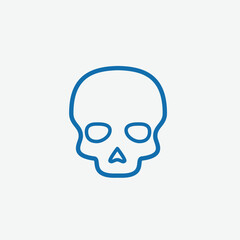 Pirate skull icon vector logo design template flat style