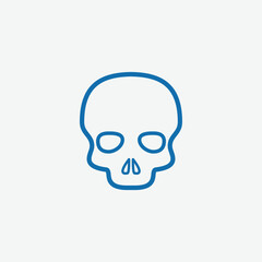Pirate skull icon vector logo design template flat style