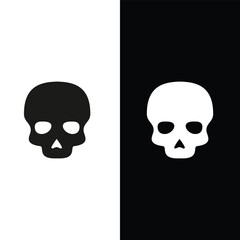 Pirate skull icon vector logo design template flat style