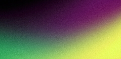 Abstract purple green yellow grainy gradient background dark retro poster header banner backdrop design