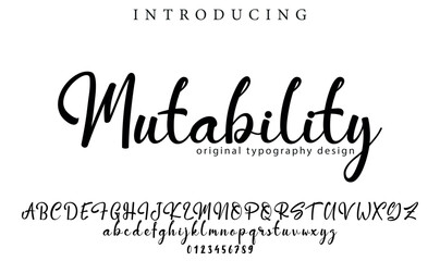 Mutability Font Stylish brush painted an uppercase vector letters, alphabet, typeface