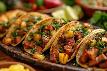 Colorful Fiesta with Authentic Mexican Tacos