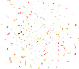 Colorful confetti isolated on transparent background. Festive vector illustration.