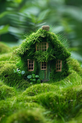 Fototapeta na wymiar A cozy little house made from grass
