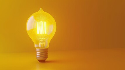 glowing yellow light bulb as inspiration concept