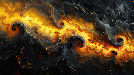 galaxy wave abstract background, dark and yellow galaxy abstrack background