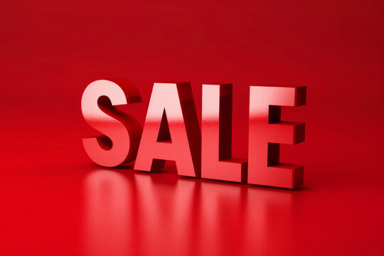 Isolated 3D SALE text on red background
