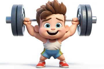 Lifting weights or showcasing strength training.