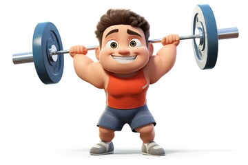 Lifting weights or showcasing strength training.