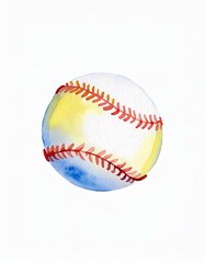 Baby bedroom watercolor sports images baseball ball