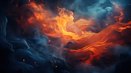 fire and flame with smoke abstract background