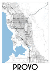 Poster map art of Provo United States