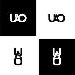 uao lettering initial monogram logo design set
