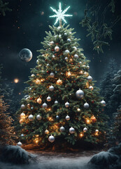 Fototapeta na wymiar A Christmas tree is beautiful 
