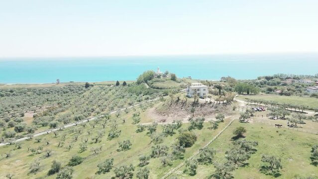 Aerial video Faro di Punta Stilo Monasterace Italy