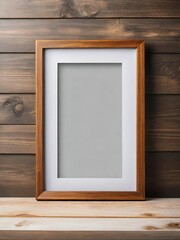 white frame on a wooden wall