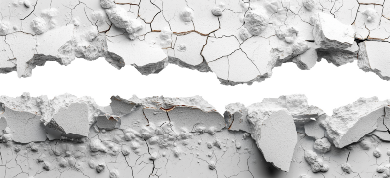 Cracked and damaged white wall texture background