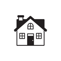 House icon. Black House icon on white background. Vector illustration