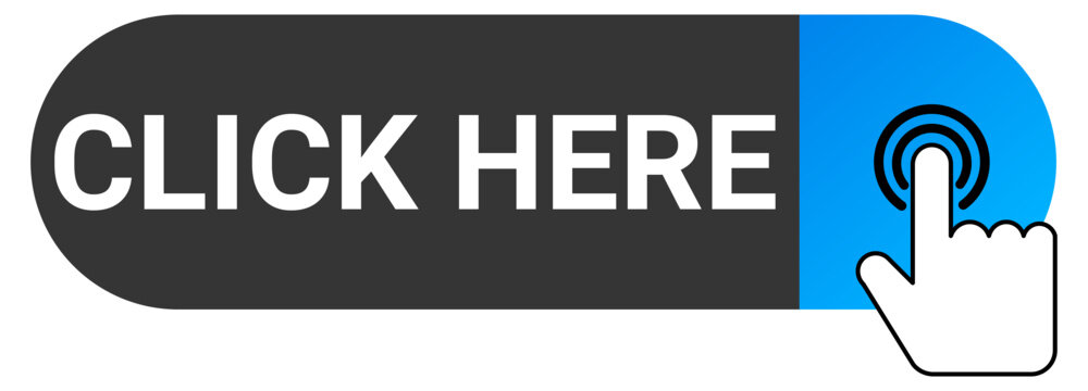 click here web ui button with hand pointer clicking can be used for web and apps. vector Illustrations.