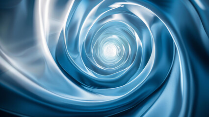 Satin Blue Fabric Swirl Abstract Background