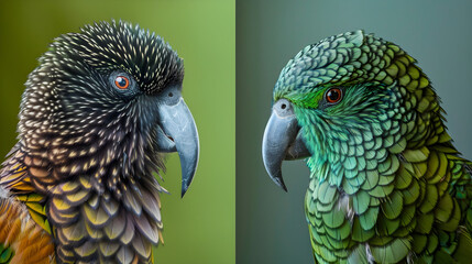 Aesthetic Portrayal of Kiwi and Kea: The Emblematic Birds of New Zealand