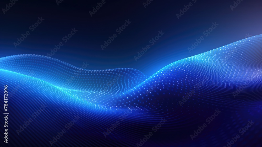 Poster dot blue wave light screen gradient texture background. abstract technology big data digital backgro