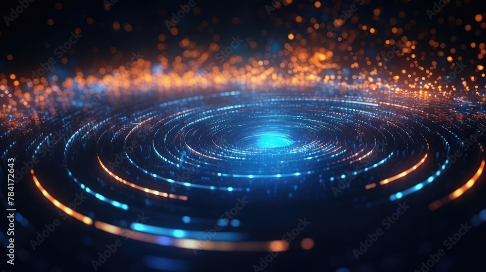 Poster music waves. big data concept. digital neural network. introduction of artificial intelligence. cybe