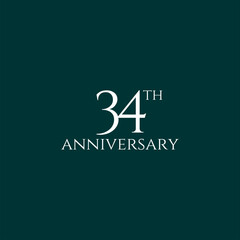 34th logo design, 34th anniversary logo design, vector, symbol, icon