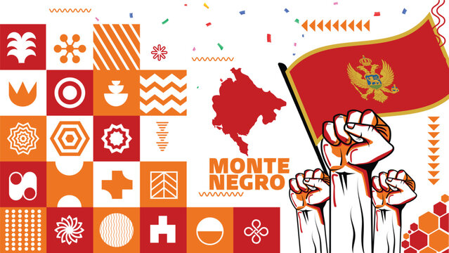Vector illustration 21 May Montenegro Independence day poster - Powered by Adobe