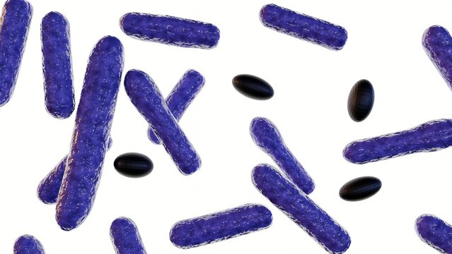 3d rendering of Clostridium botulinum isolated on the white background