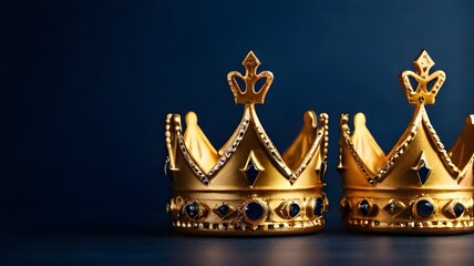 golden crown 3d render, golden crown isolated on black