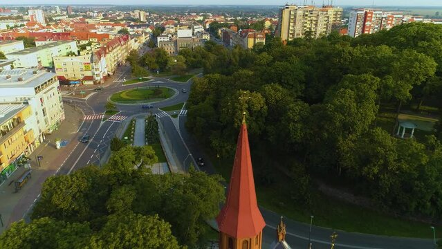 Orthodox Church Stargard Cerkiew Piotra Pawla Rondo Aerial View Poland