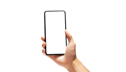 手のひらに優雅に佇む最新スマートフォン - モバイル時代への扉