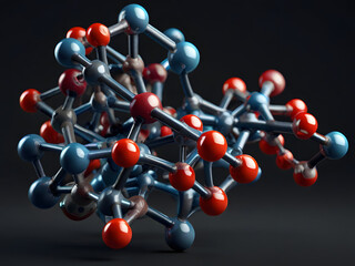 Obraz premium 3d illustration of molecule model. Medical Hormonal Science background with molecules. Progesterone and Testosteroe