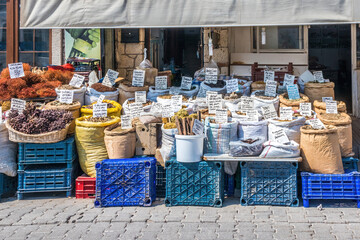Shop selling spices and dried foods