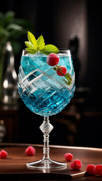 visually appealing cocktail garnished with fresh fruit