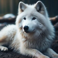 Naklejka premium Beautiful polar White Wolf