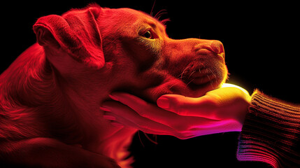 colorful pit bull dog drawing Illustration - obrazy, fototapety, plakaty