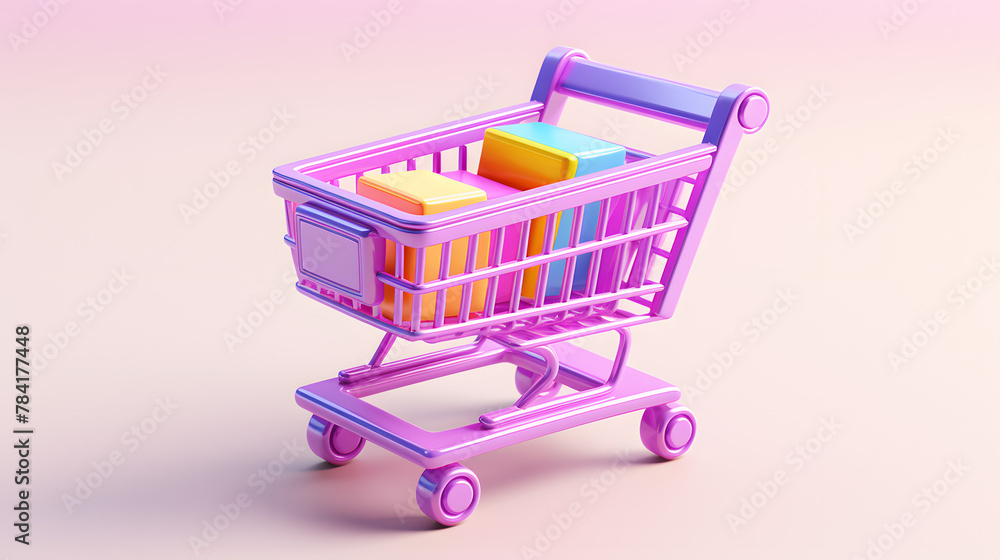 Canvas Prints Online Shopping Cart icon 3d