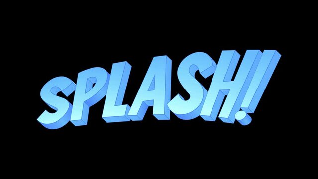 3d splash comic pop up animation on transparent background