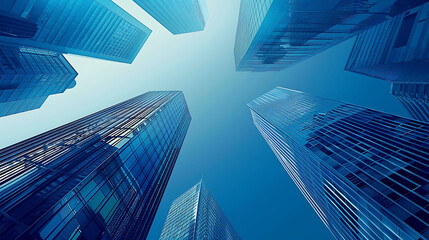Fototapeta na wymiar modern financial skyscraper futuristic smart city